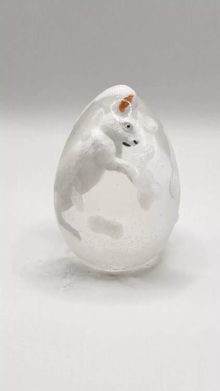 Ludi soap - Transparent Handmade Soaps with white Rabbit Figurine