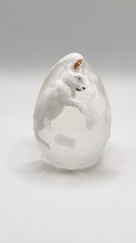 Ludi soap - Transparent Handmade Soaps with white Rabbit Figurine