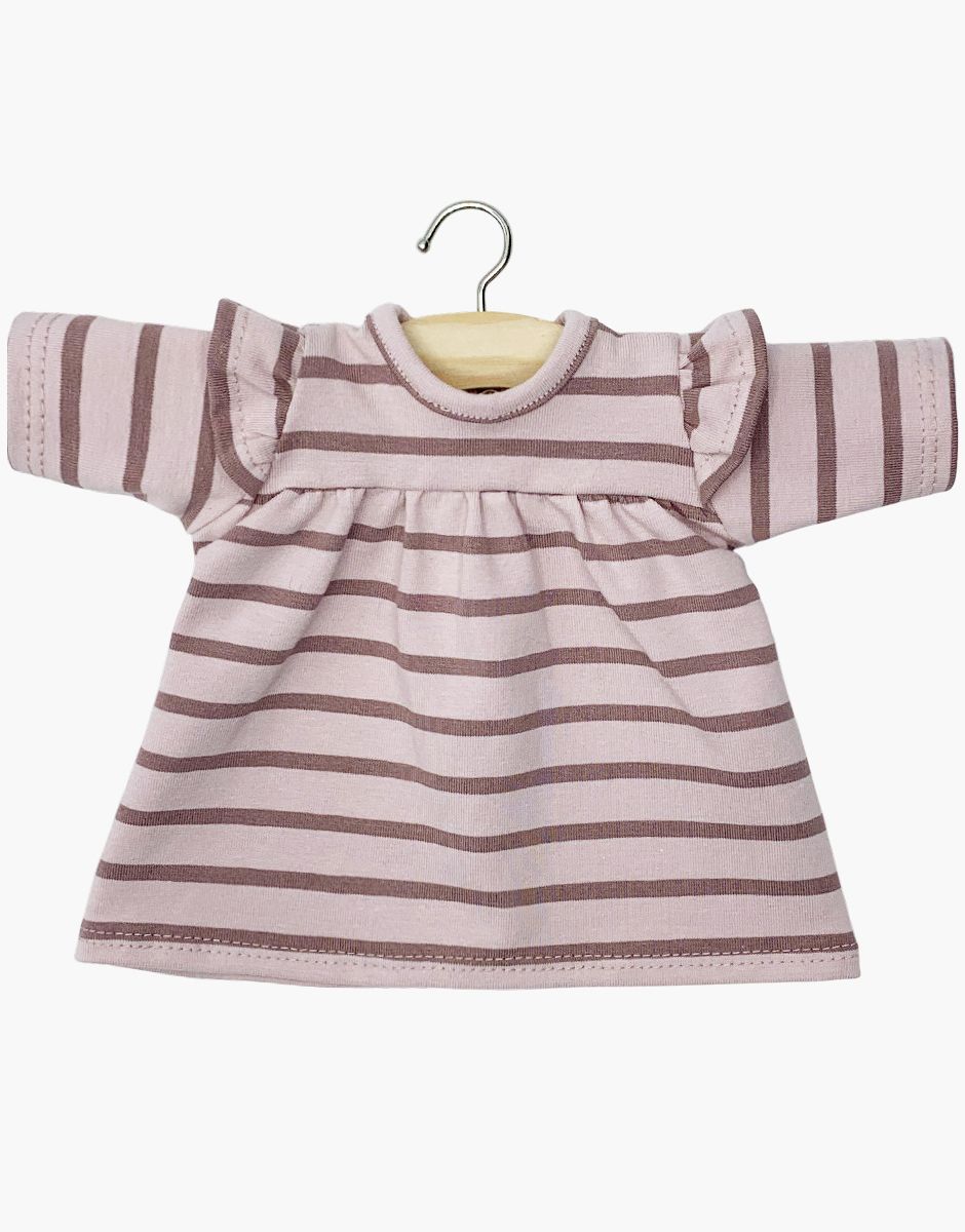 Minikane - GORDIS - Melody dress in orchid pink striped jersey