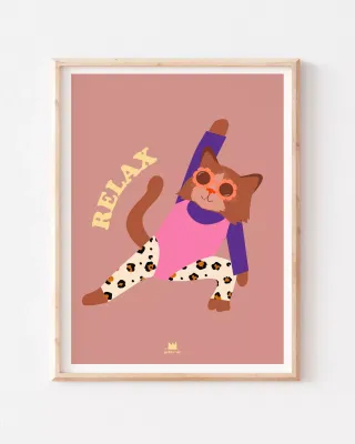 Ma Petite Vie - A3 poster - aerobic cat