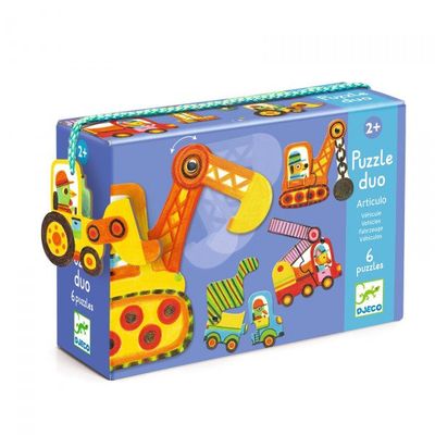 DJECO - Puzzle Duo - Articulo Vehicles (12 pcs)