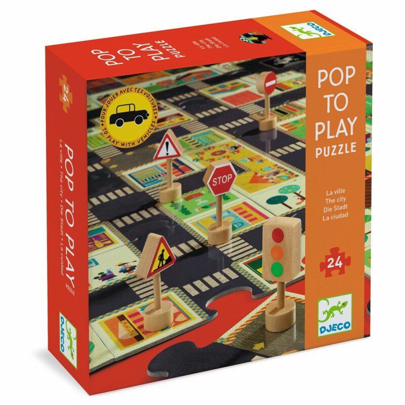 DJECO - Crazy motors - Pop to Play - Giant puzzle - The city