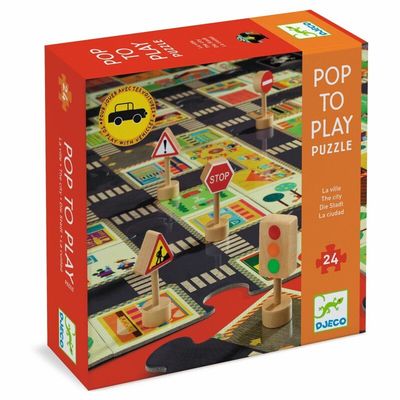 DJECO - Crazy motors - Pop to Play - Giant puzzle - The city