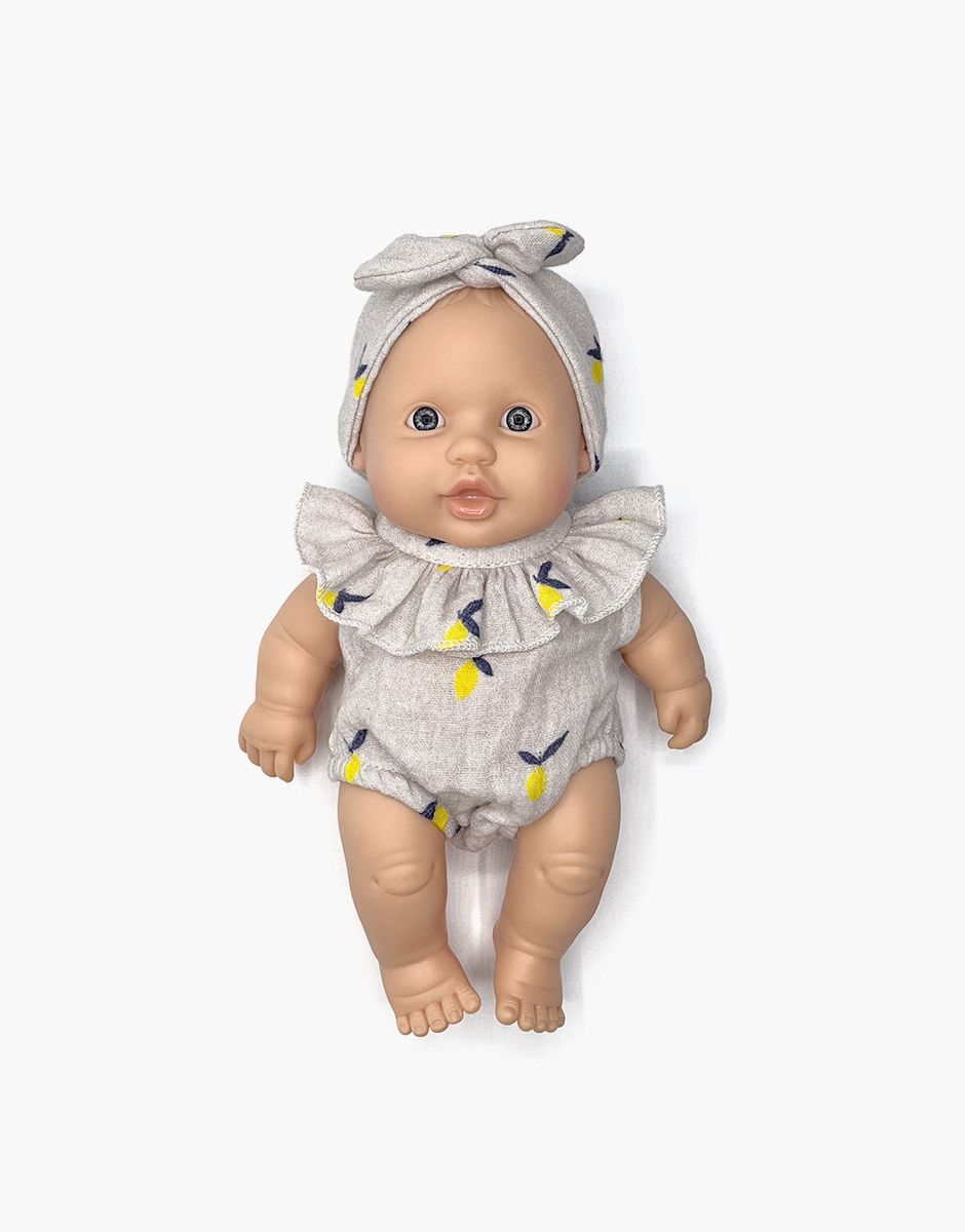 Minikane - Greta and her Eva cotton gauze set Lemons