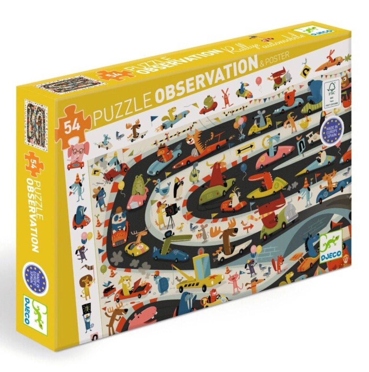 DJECO - Puzzle - Car Rally (54 pieces)