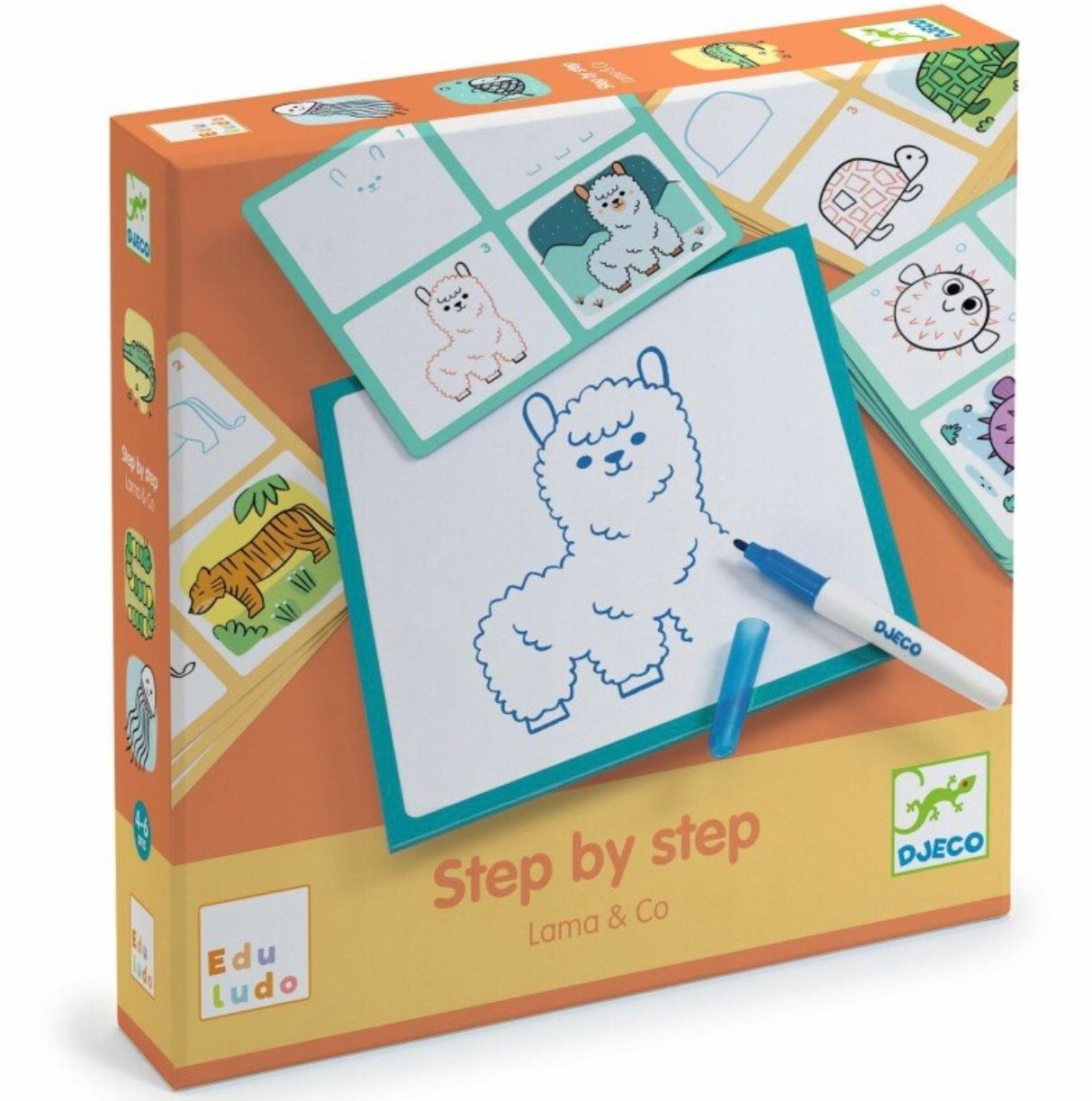 DJECO - Educational Drawing Set - Step by Step - Animals