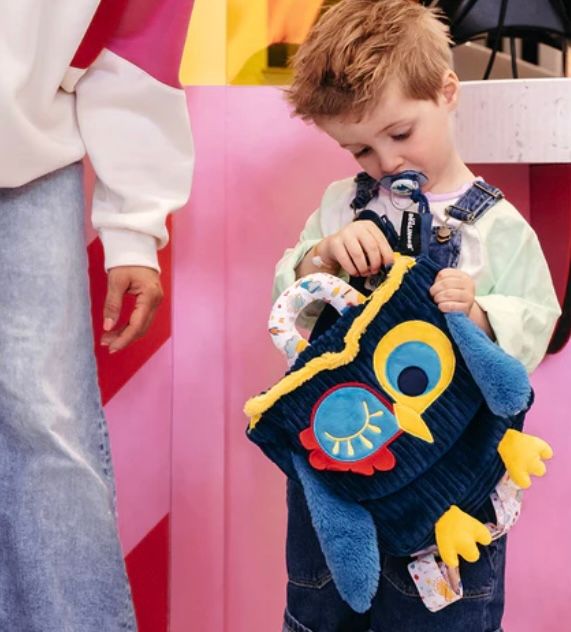 Les Déglingos Corduroy backpack Astros the Owl