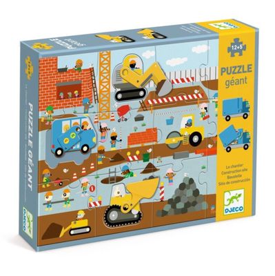 DJECO - Giant Puzzle - Construction Site (17 pieces)