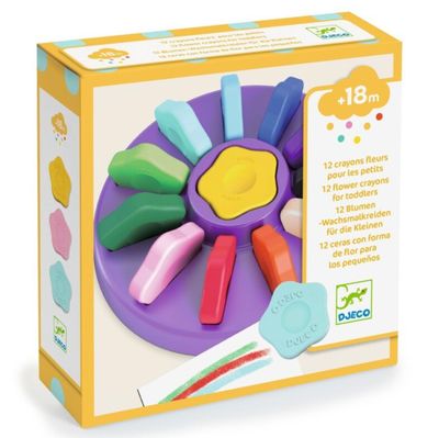 DJECO - Crayons for kids - Flowers (12 pcs.)