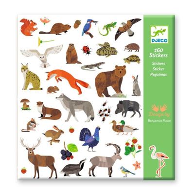 DJECO - Stickers - 160 stickers - Fauna