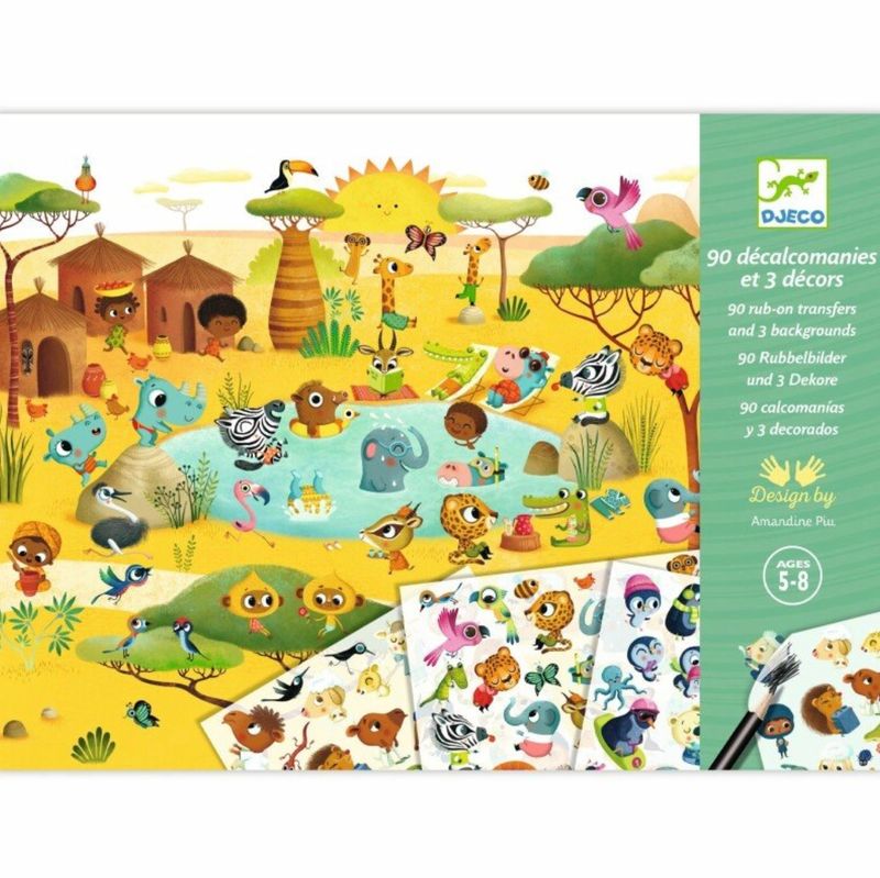 DJECO - Scratch-off pictures - Savannah, desert, and North