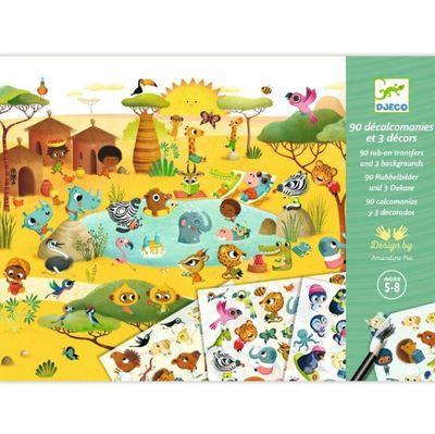 DJECO - Scratch-off pictures - Savannah, desert, and North