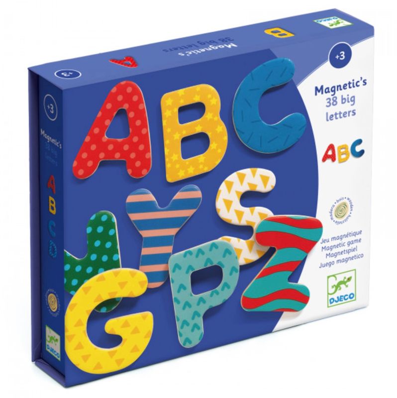 DJECO - Wooden magnets - 38 fancy letters