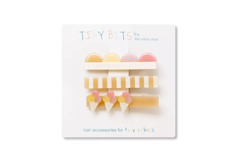 The Cotton Cloud - Hair Pins 3-Set Ice Cream