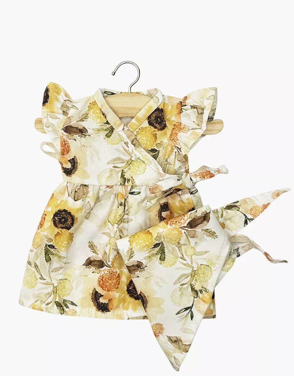 Minikane - GORDIS - iris dress and cotton sunflower kerchief set