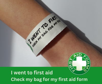 &quot;I went to first aid&quot; wristband (x100)