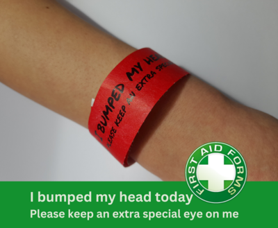 &quot;I bumped my head&quot; wristband (x100)