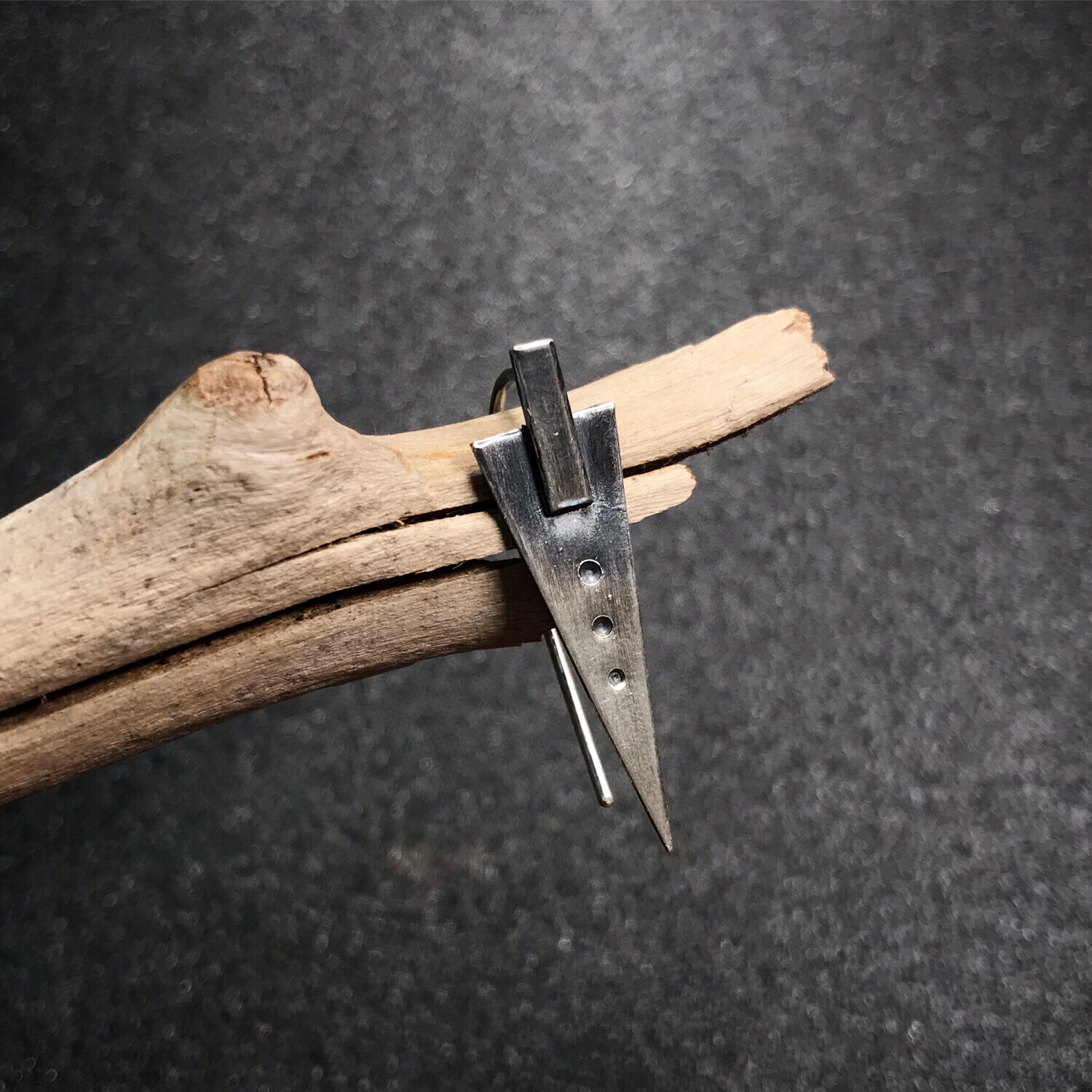 Ombré oxidised Silver Spike