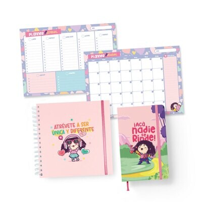 Cuaderno Empastado + Pack de Planners + Cuaderno Anillado