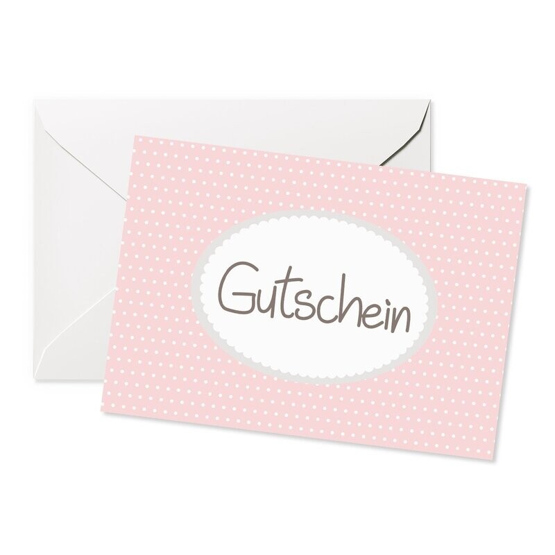 Doppelkarte Gutschein rosa