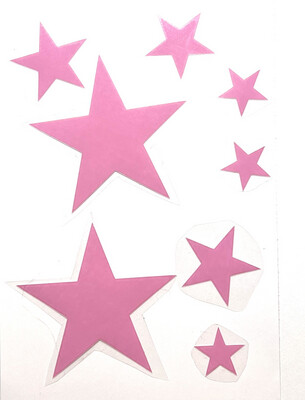 rosa Sterne aus Flexfolie zum Aufbügeln