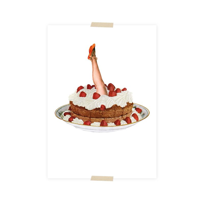 Postkarte Beine in der Torte