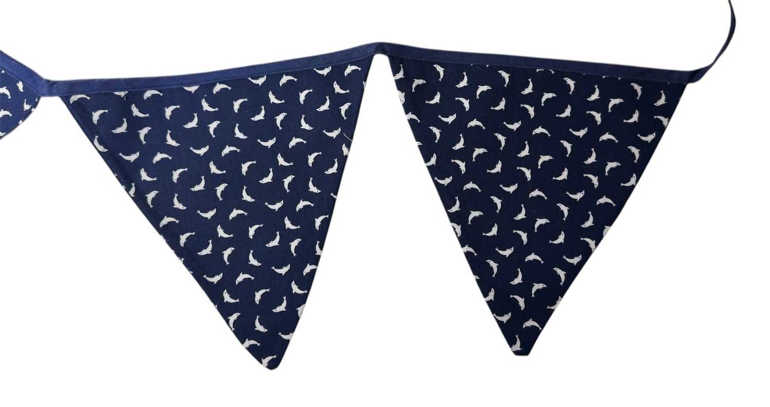 Dunkelblaue Delfin Wimpelkette