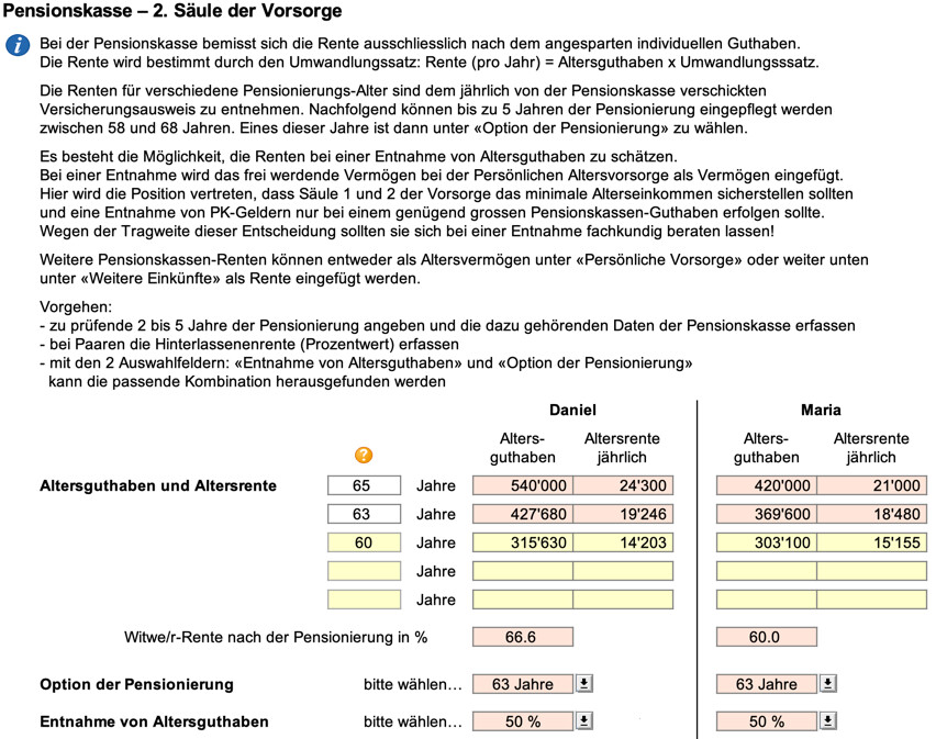 Pensionierungs-Rechner 50plus