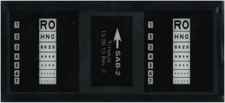Titmus SAB-2 Slide, Sloan Letters