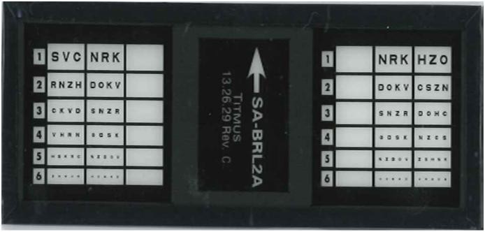 Titmus SA-BRL-2A Slide, Sloan Letters