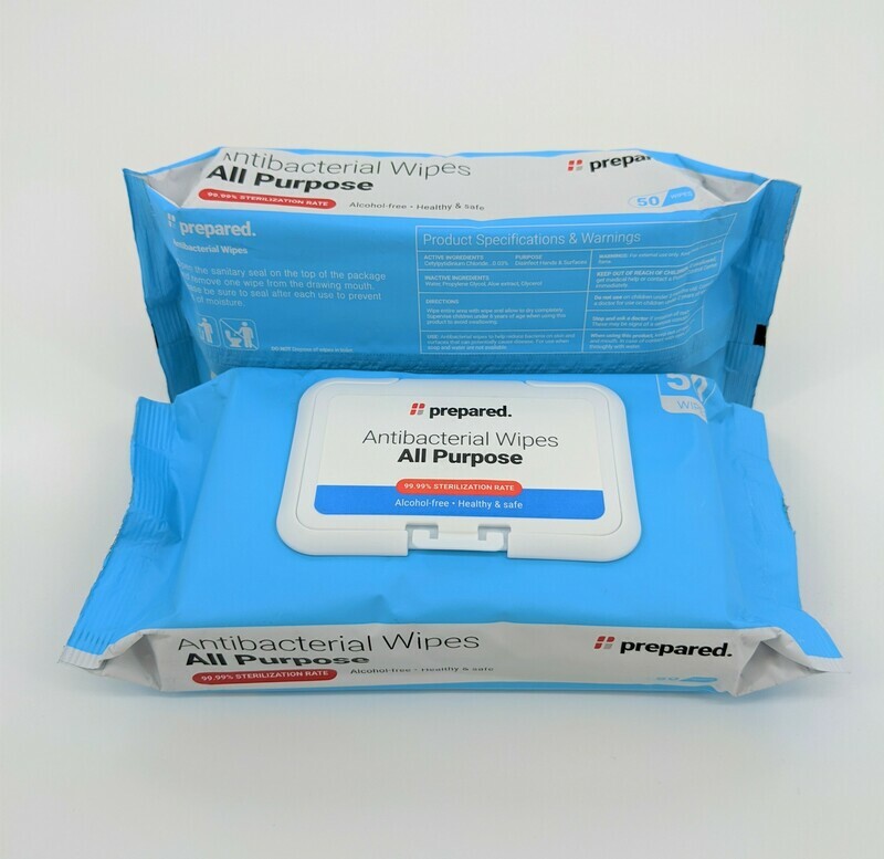 Antibacterial Wipes (50 wipes/pack)