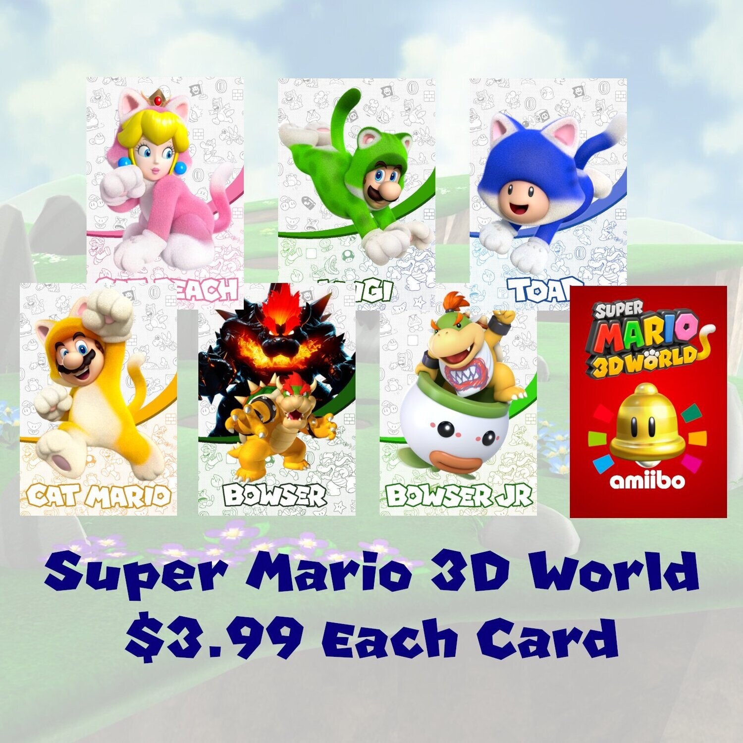 Super Mario 3D World Amiibo Card