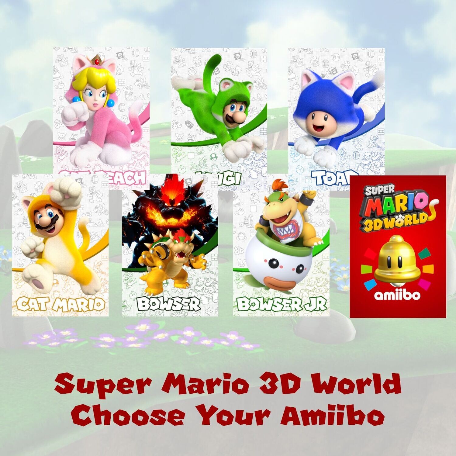 Super Mario 3D World Amiibo Card