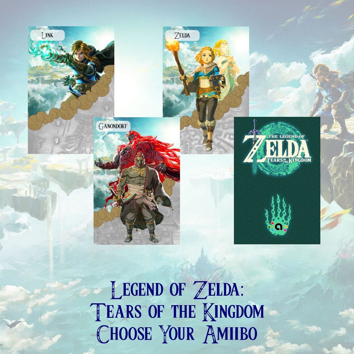 The Legend of Zelda Tears of the Kingdom TOTK Ganondorf Zelda Link Amiibos
