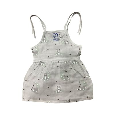 Grey Bed Time Frock (0-3 Months)
