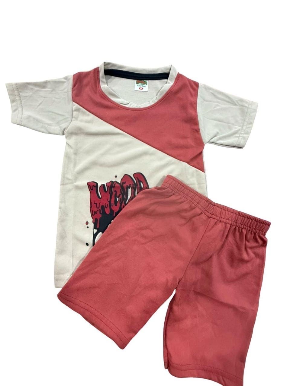 Woops Beige &amp; Red Short Set (3-12 Months)