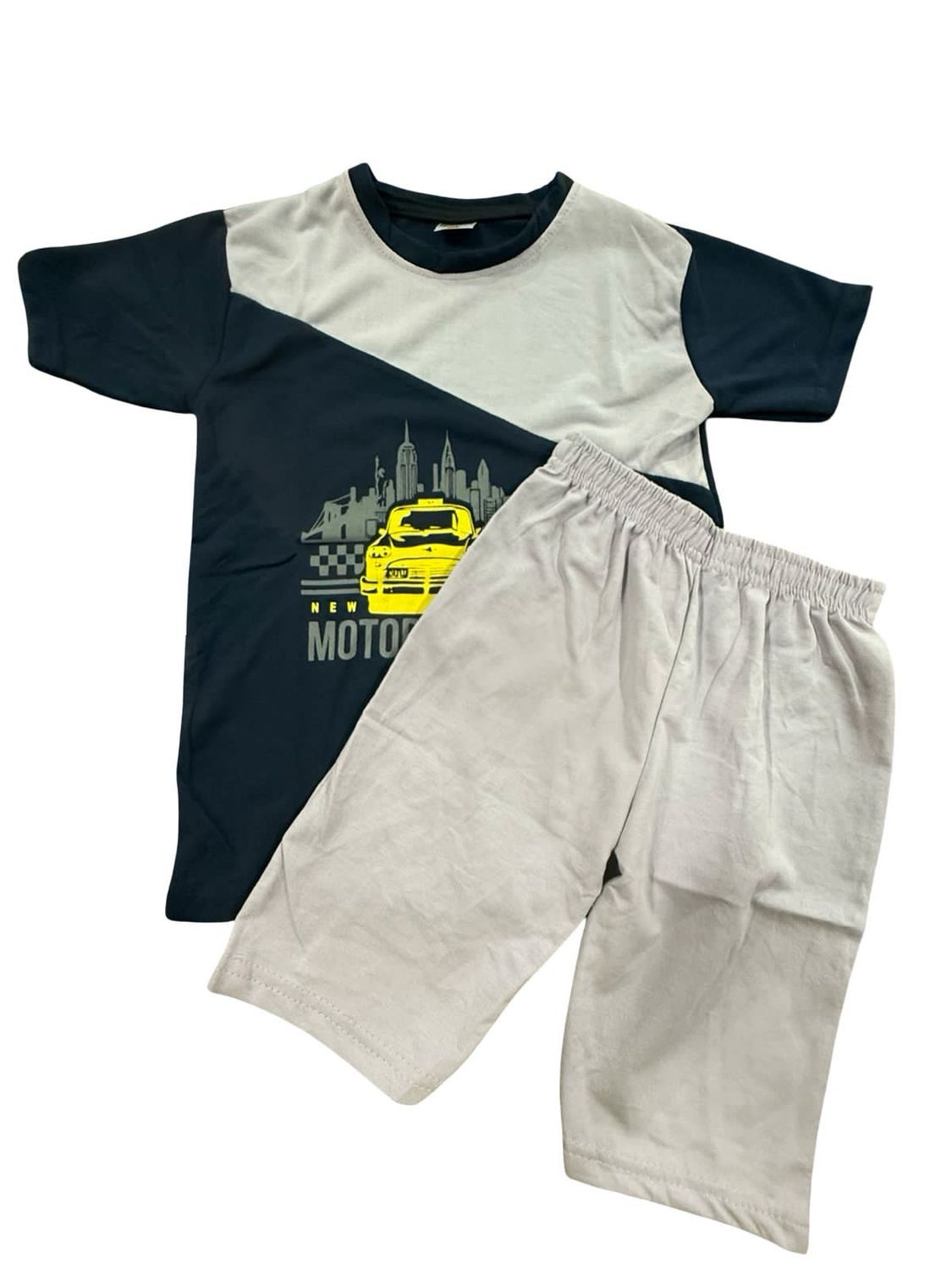 Motor Car Beige &amp; Black Short Set (2-3 Years)