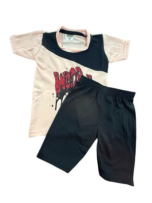 Woops Peach &amp; Black Short Set (3-4 Years)