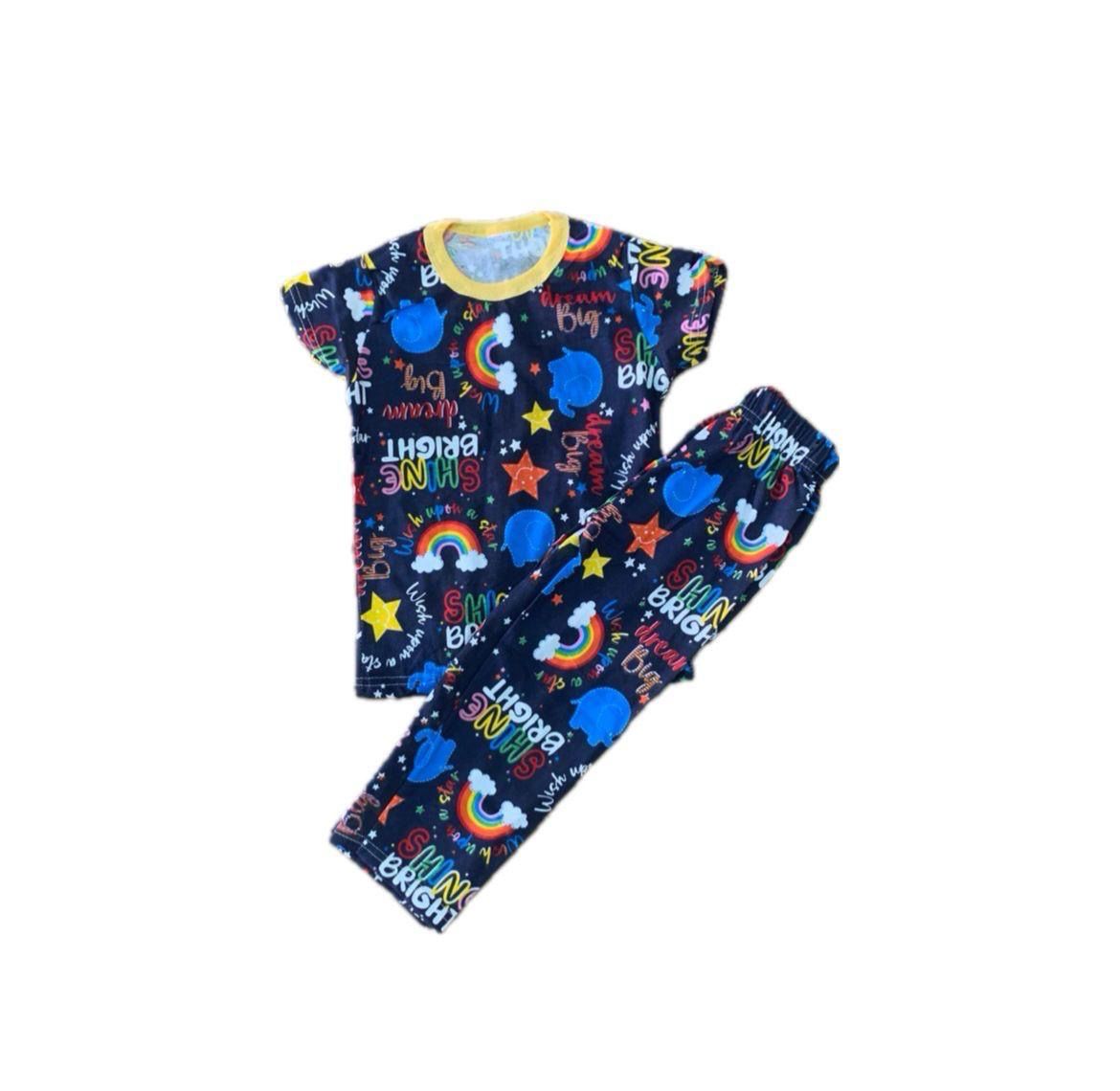Black Colourfull Top &amp; Bottom Set (2-5 Years)