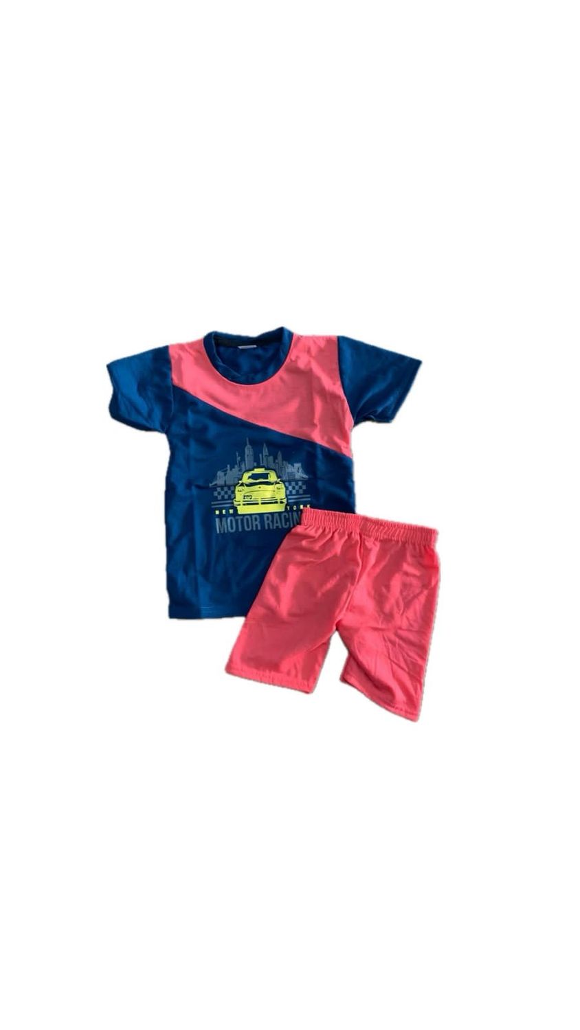 Pink Blue Short Set (6-12 Months)