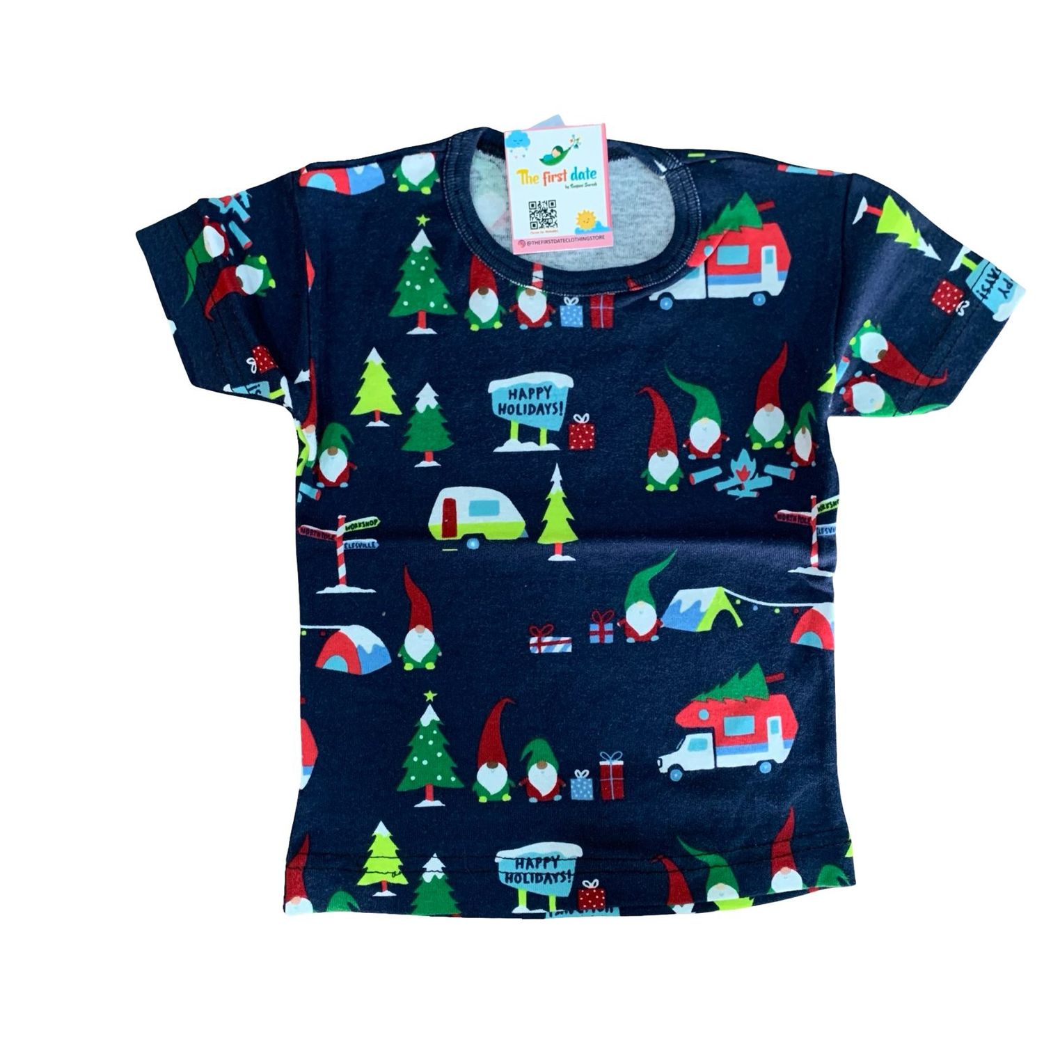 Holiday print t-shirt ( 3-12 month)