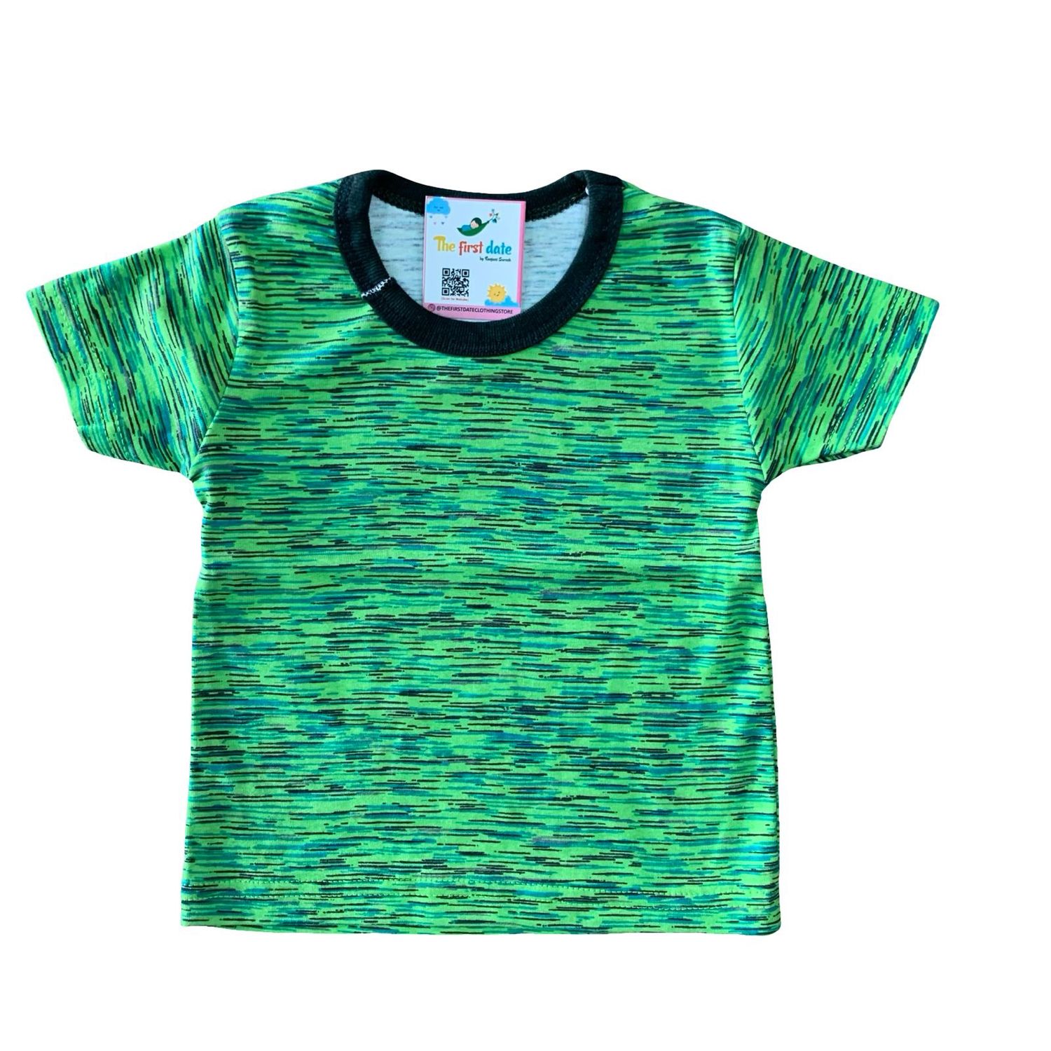 Green stripes print (1-2 years)