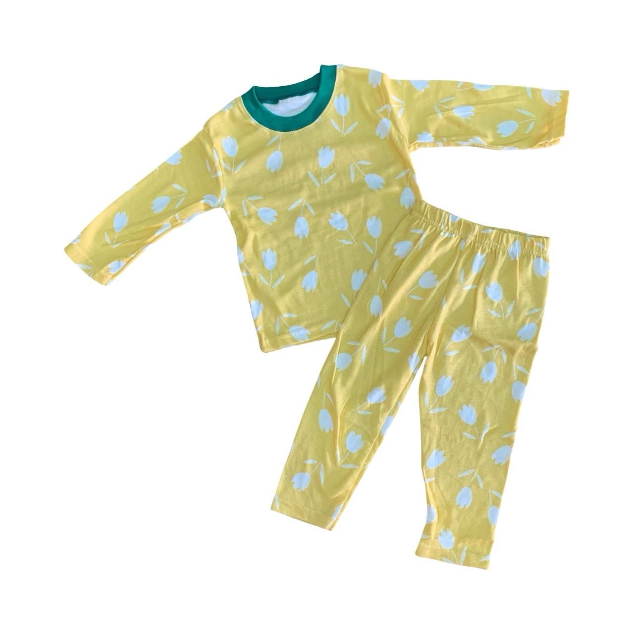 Yellow &amp; White Floral Top &amp; Bottom Set (1-5 Year)