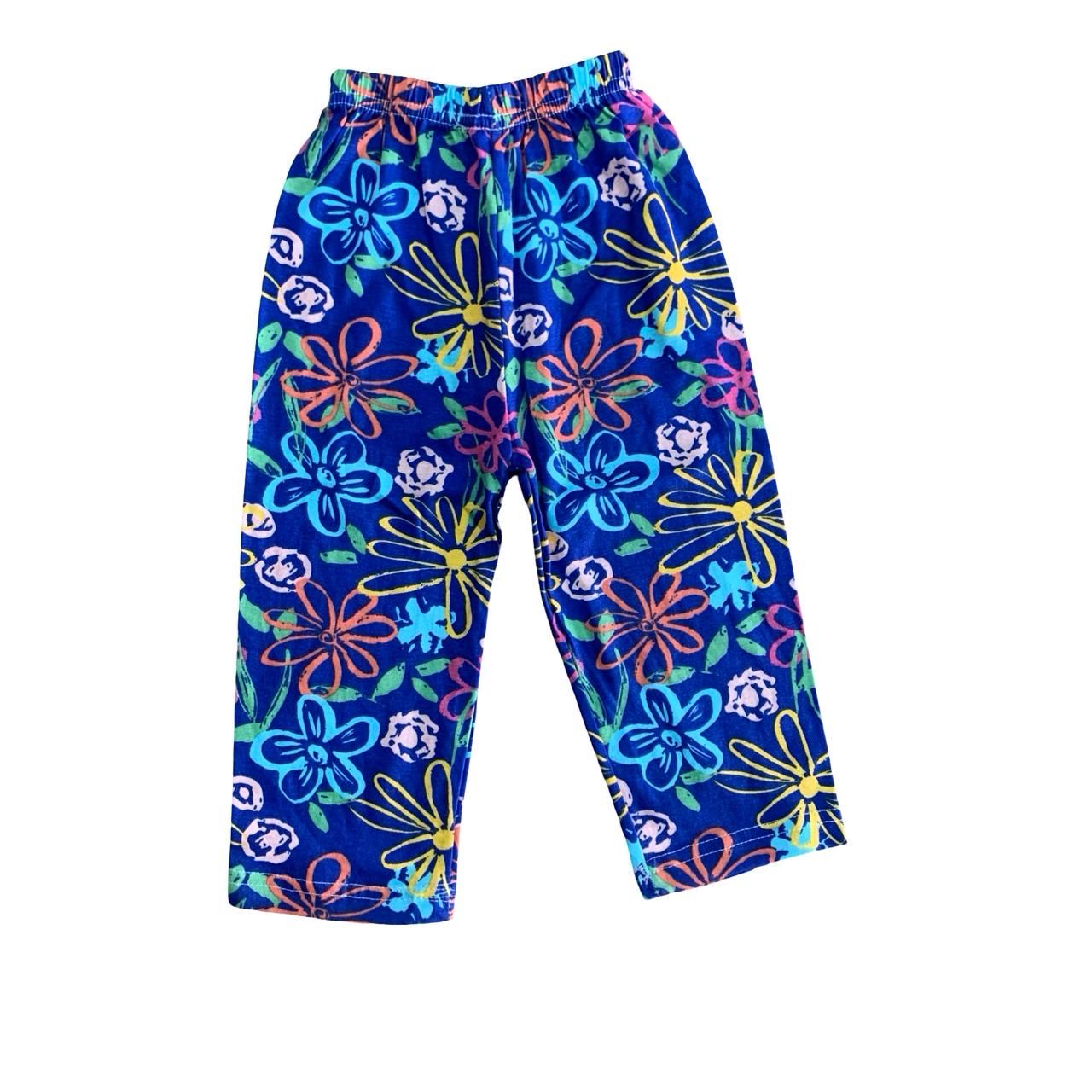 Blue Floral Mix Pant (6 Months-12 Months)