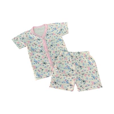 Blue Floral Jabla Set (3-12 Months)