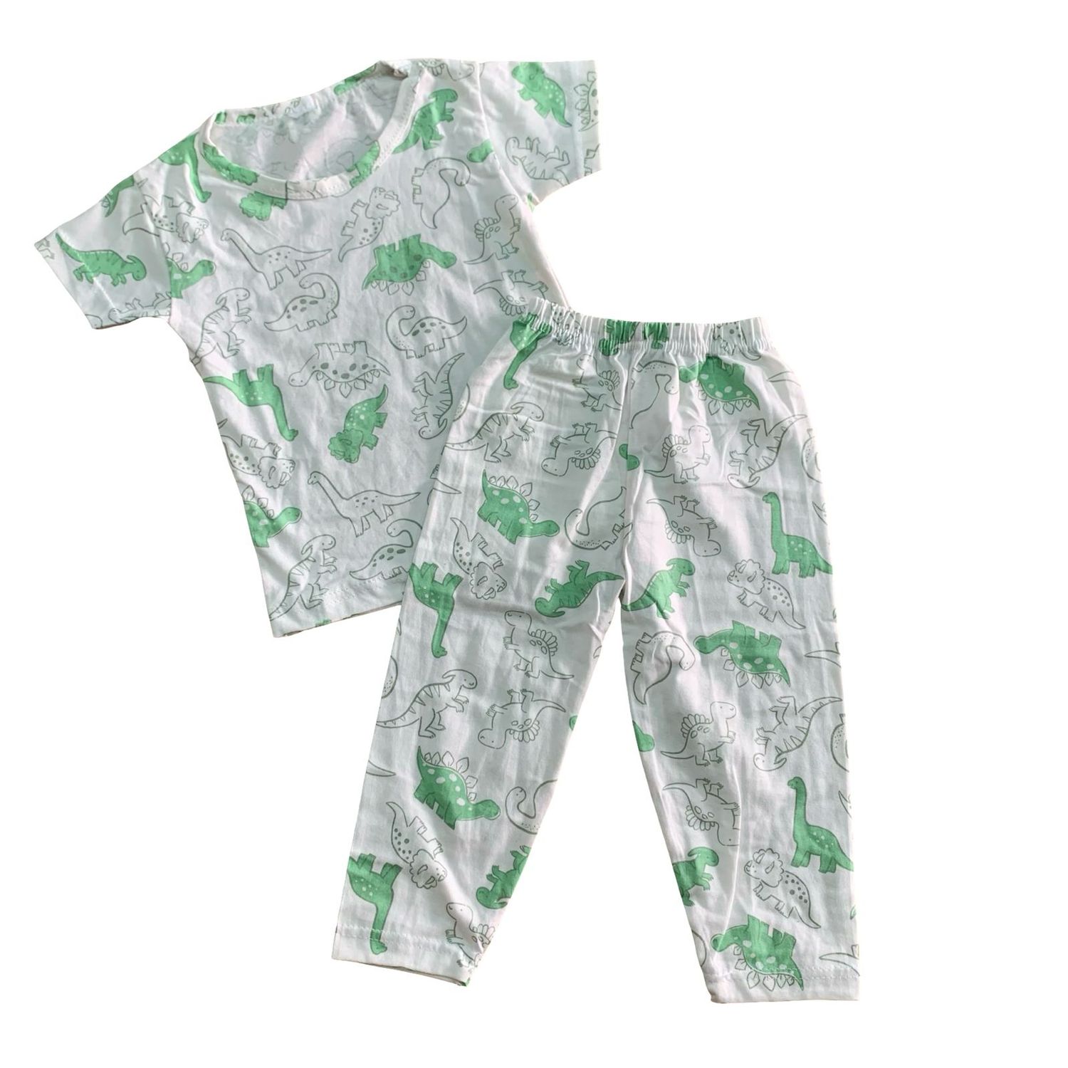 White &amp;Green print pant set ( 1-2 years)