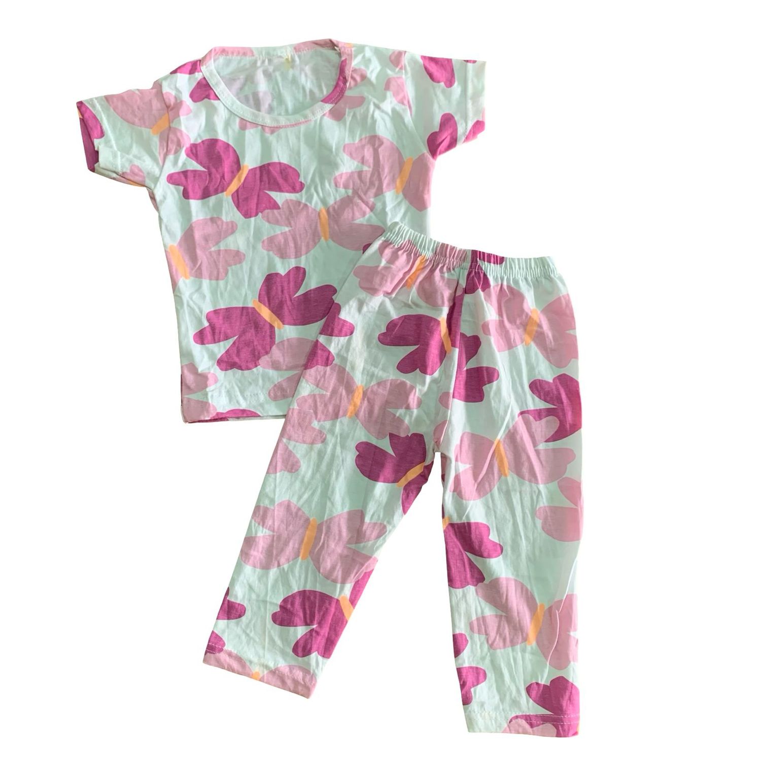 Butterfly pink colour pant set ( 1-2 years)