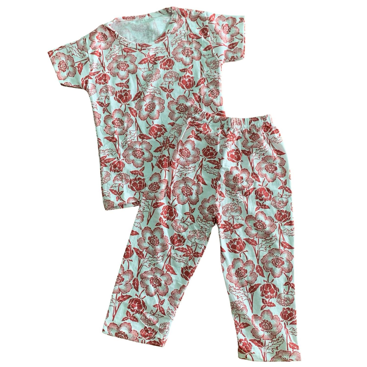 White Floral print Pant set (2-3 Years)