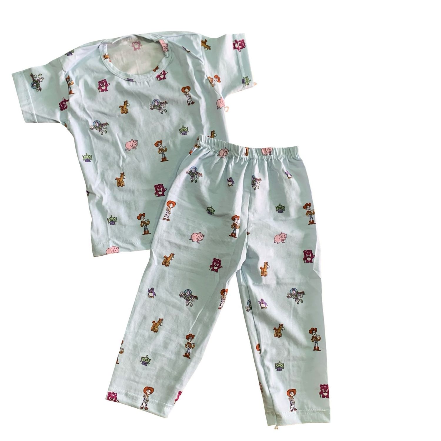 Sky blue print pant set ( 1-2 years)