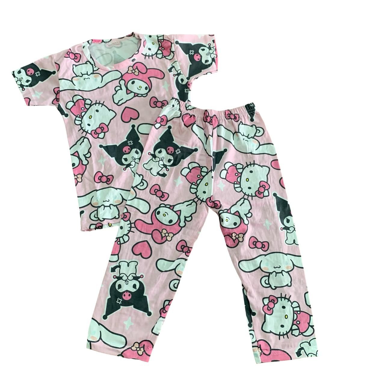 Pink colour print pant set ( 3-4 years)